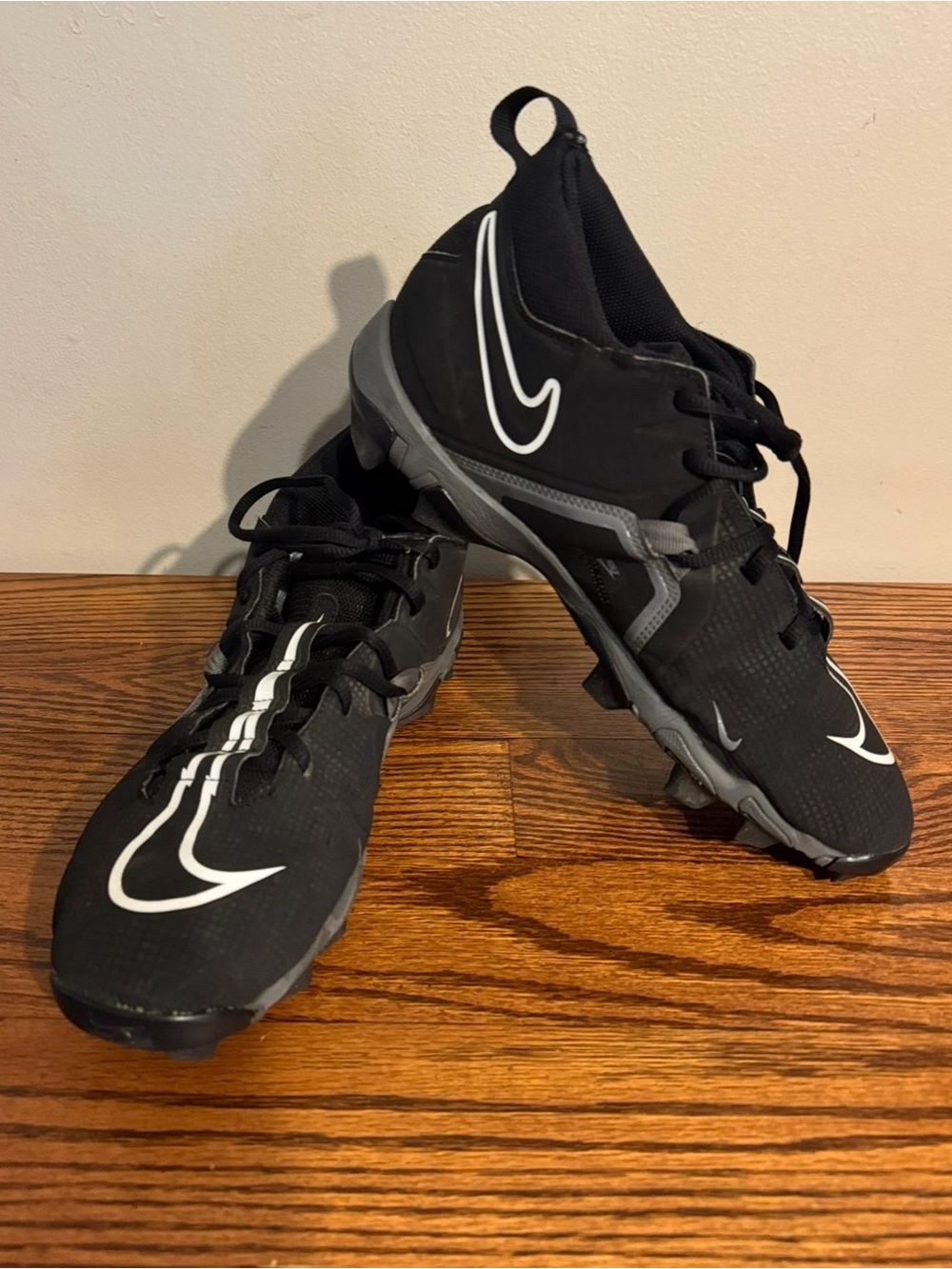 Nike Alpha Menace 3 Men’s Black and White Athletic Football Cleats - 11